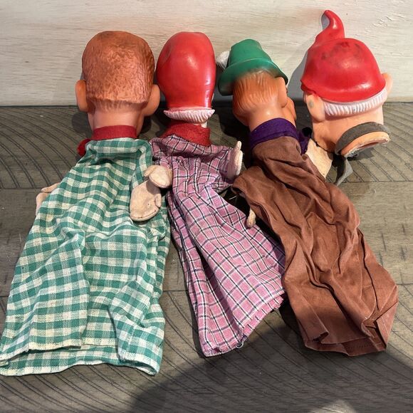 Vintage German rubber head puppets Home puppet theater 1950s Toy - Picture 6 of 6